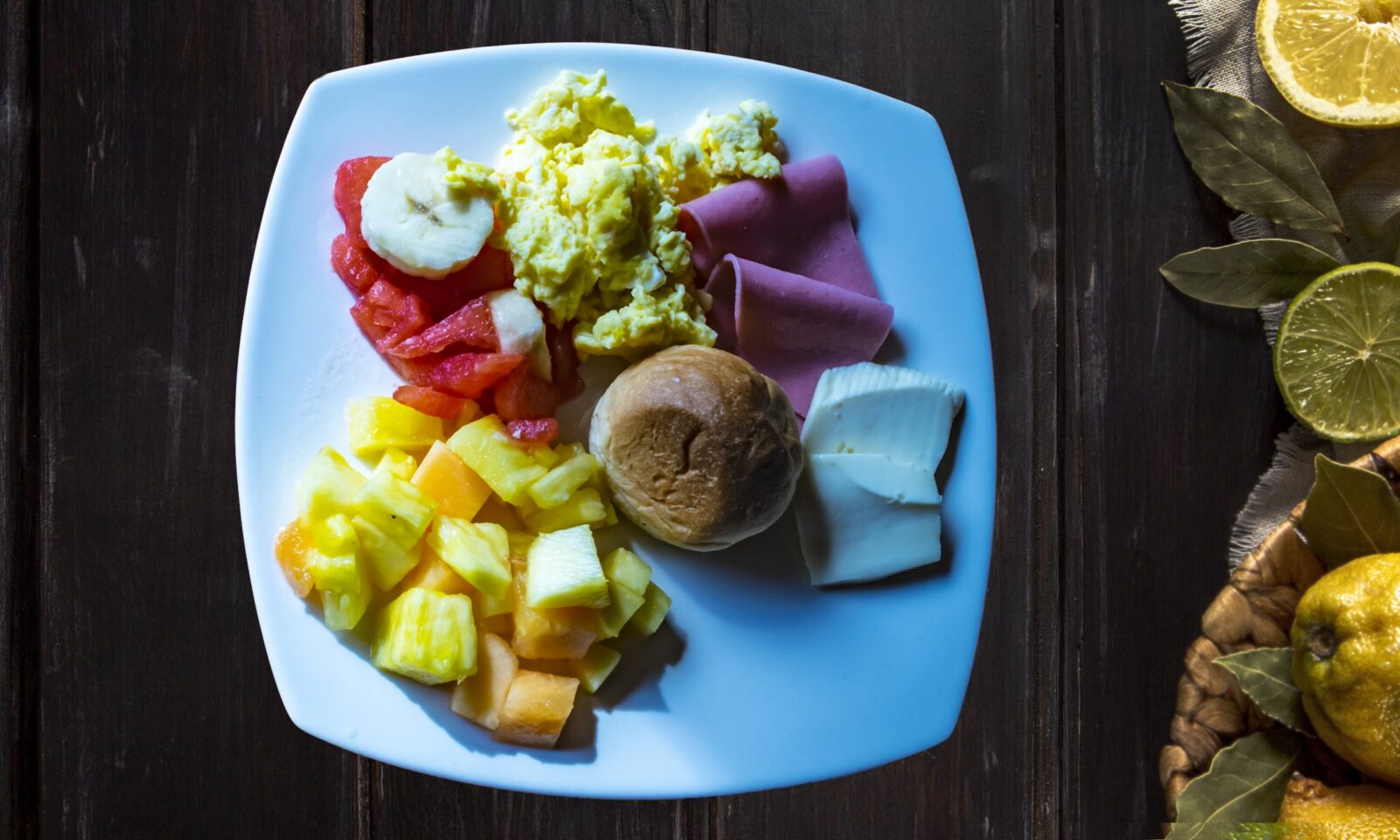 Breakfast plate at Cuyabeno Dolphin Lodge